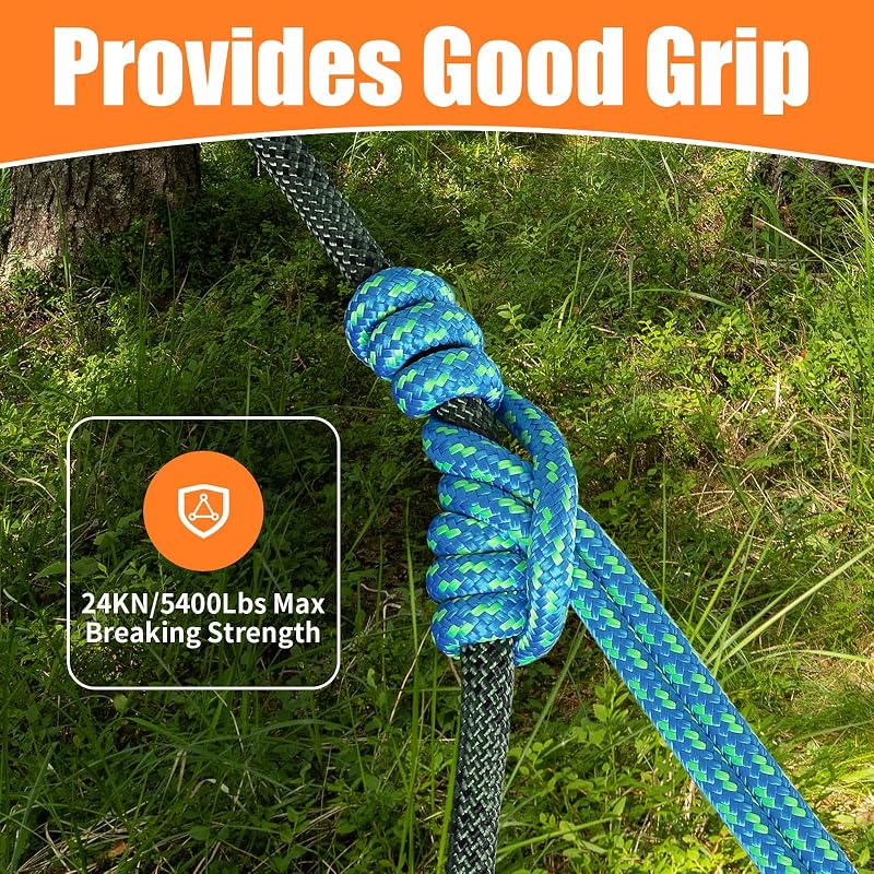 Prusik Loop 8mm Pre-Sewn 18 Inch Rope for Climbing - 24kN MBS, Blue Variation
