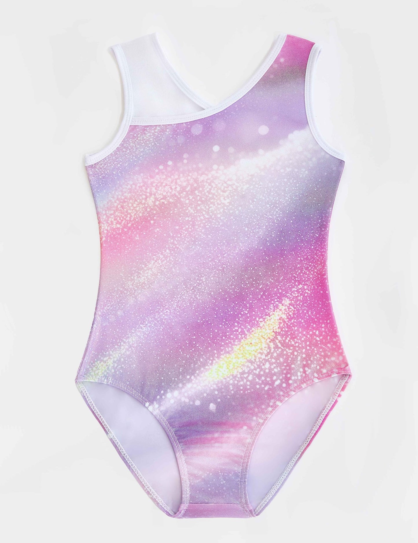 Tstiti Gymnastics Leotards for Girls 4-Piece Outfit with Storage Bag Scrunchie & Shorts Set for Toddler/Kids 3-12 Years Pink Purple 6-7 Years
