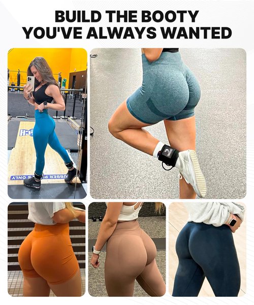 DMoose Ankle Cable Straps for Workout - One Size Fit with Premium Padding, Foot Strap for Cable Machine, Cable Leg attachments for Gym, Booty Workouts, Leg Extension, Hip Abductors (Cyan - Pair)