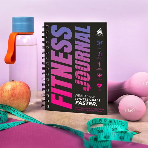 Clever Fox Fitness Journal Workout Log Book - Daily Fitness Planner Workout Journal for Women and Men. Spiral-Bound, Laminated Cover, Thick Pages, A5 (Pink & Dark Purple)