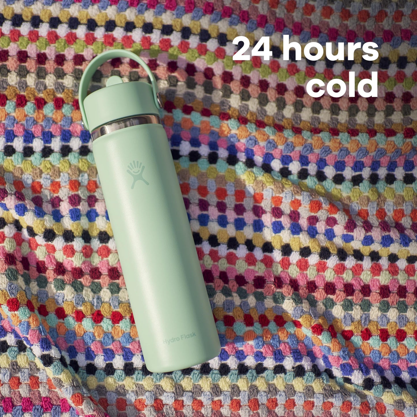 Hydro Flask Water Bottle - Insulated Stainless Steel - Wide Straw Lid, Non Spill, Leakproof in 40 Oz Mermaid Green
