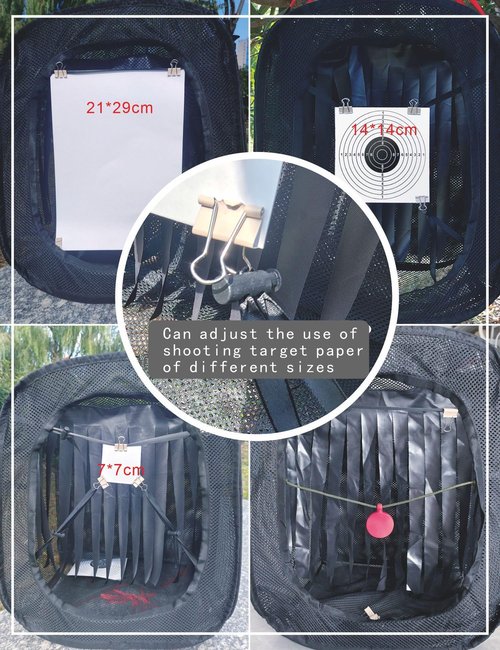 Portable Airsoft Target Tent-Black-Non Lethal with BB Trap Recycle The Ammo Indoor Outdo (40 * 40 * 45)
