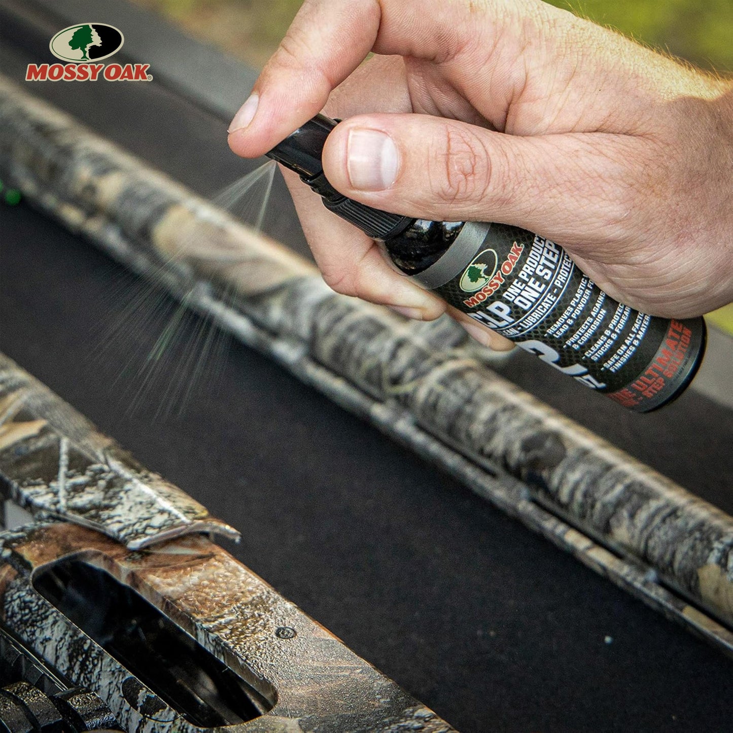 Mossy Oak CLP Shotgun Combo Kit - All-Inclusive Shotgun Maintenance Kit - Gun Cleaning Kit - with Bore Brush, CLP Pump Sprayer, Nylon Brush & Microfiber Towel - 12 Gauge
