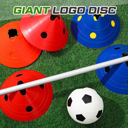 ShinyRelief 20 Pieces Jumbo Disc Cones Jumbo Soccer Cones with Mesh Bag Giant Large Agility for Soccer Training Adult Sports (Multicolor)
