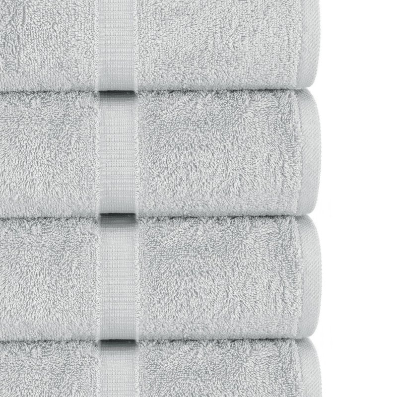 Chakir Turkish Linens 6 Piece Towels Set, 100% Cotton Luxury Turkish Towels for Bathroom, Soft Absorbent Bath Towel Set with 2 Bath Towels 2 Hand Towels 2 Washcloths, Silver Gray