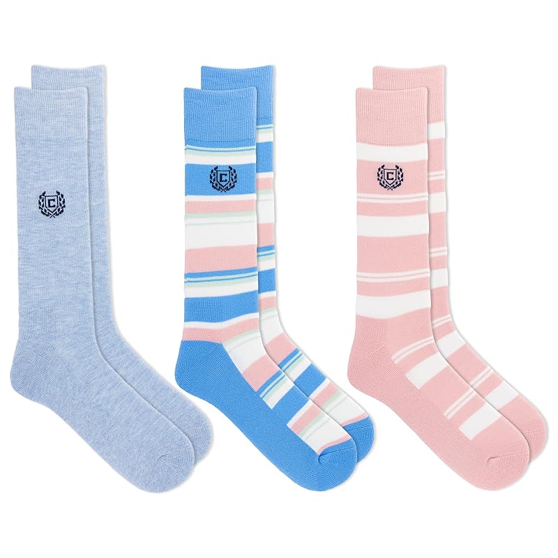 Sailboat Denim Crew Socks for Men - Chaps 3-Pack with Cushioned Comfort
