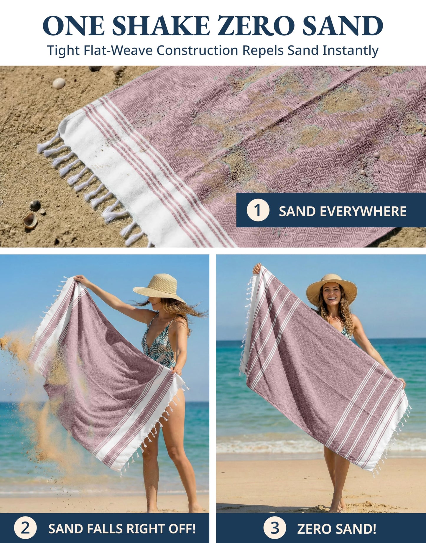 LANE LINEN Large Pool Towels, XL Beach Towel, Pre-Washed, No Shrink, Quick Dry Oversized Beach Towels, Stylish Beach Towel for Women, Sand Free Towel, 39"x71" - Fired Brick