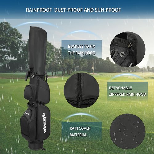 Golf Stand Bag for Men Women 3-Way Dividers Lightweight Par 3 Driving Range Executive Courses Portable and Durable with Adjustable and Detachable Dual - Shoulder Straps Rain Cover