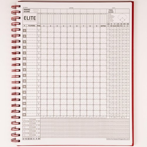 Murray Sporting Goods Elite Clipboards Premium Baseball/Softball Scorebook - 60 Games | Stats Score Keeper Book for Adult & Youth Baseball/Softball