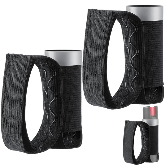 2 PCS Pepper Spray Hand Strap Holder-No Mister-Adjustable Reflective Runner Strap Fits Most Pepper Sprays 3. 5 up, Self Defense Gel Holder Stretch Ambidextrous Design for Run Jog Walk Night Safety