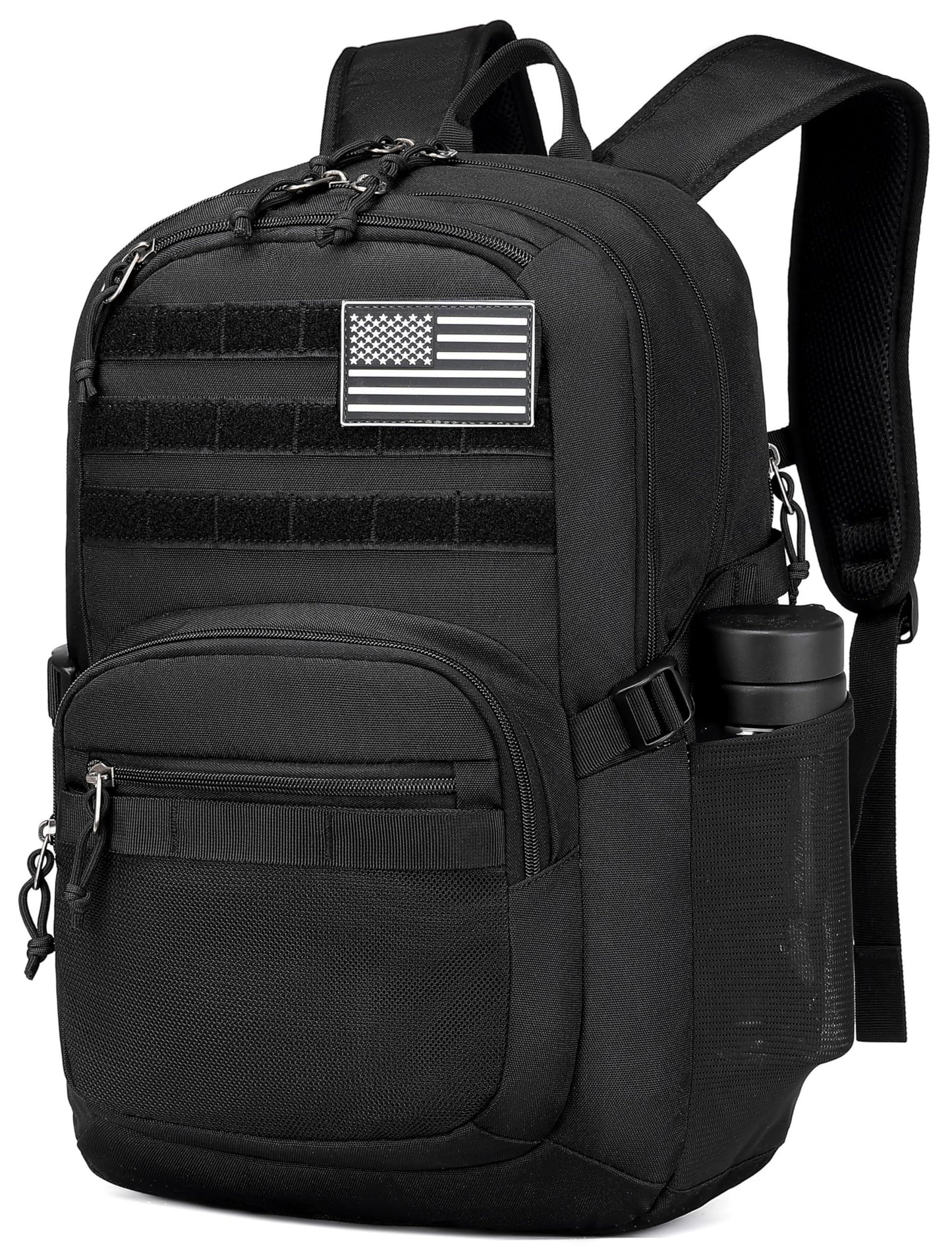 Wotony Military Tactical Backpack for Men Army 3 Days Assault Pack Bag with Molle System for Outdoor Adventures (Black, 40L)