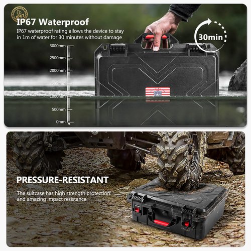 Kinghardcase Gun Cases for Handguns,4 Pistol Case & 23 Magazine Pre-Cut Multiple Pistols Shockproof Waterproof Hard Pistol Cases with Desiccant TSA Approved Firearm Travel Case