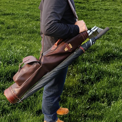 TOURBON Golf Club Carry Bag with Shoulder Strap, Driving Range Club Carrier with Golf Ball Pouch for Men Women