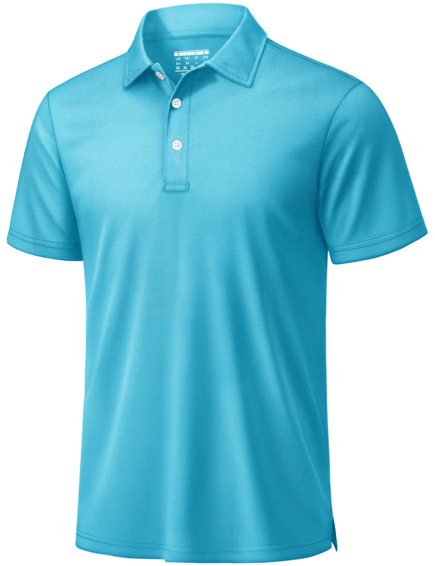 TACVASEN Mens Golf Shirt Dry Fit Mens Polo Shirts Short Sleeve Performance Golf Polos for Men with Collar Work Shirts Ice Blue, XL