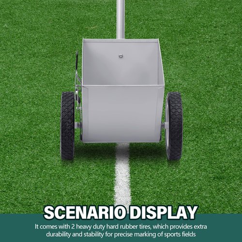 PullCrease 25 Pound Capacity Baseball Field Dry Line Chalker, Wheeled Heavy Duty Steel Athletic Striping Marker Dry Line Painter, Standard Striping Machine, 2" Lines Chalker Machine Without Cover