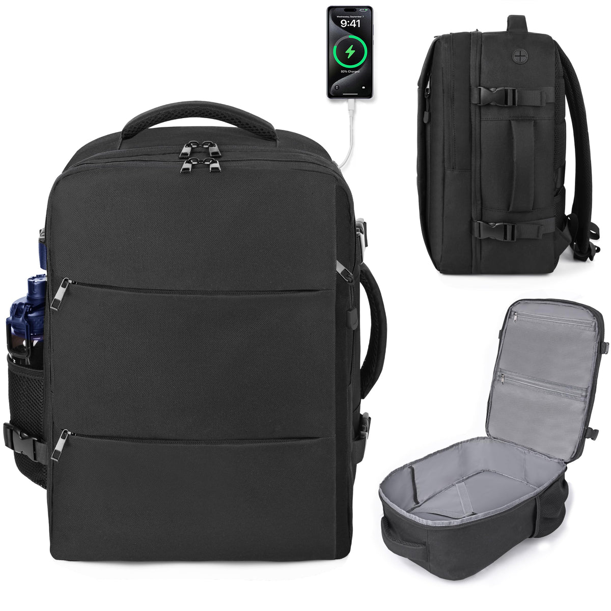 DEYACE Travel Backpack for Men Women, TSA Approved Carry On Backpack 17x13x8 Personal Item Size Airplane Approved Weekender Bag, Water Resistant Lightweight Laptop Daypack for Flight