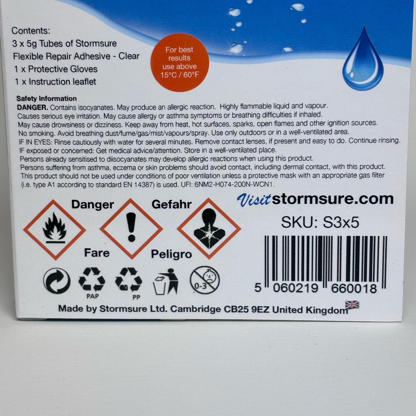 Stormsure Flexible Repair Adhesive: (3 x 5g) Clear Glue - Highly Durable, Waterproof Glue for All Repairs