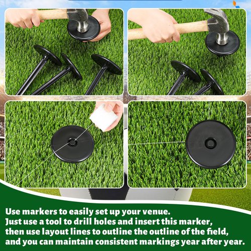 Soulchen Athletic Field Layout Systems Football Layout Kits Soccer Field Marking Kit for Football, Baseball Soccer Other Sports