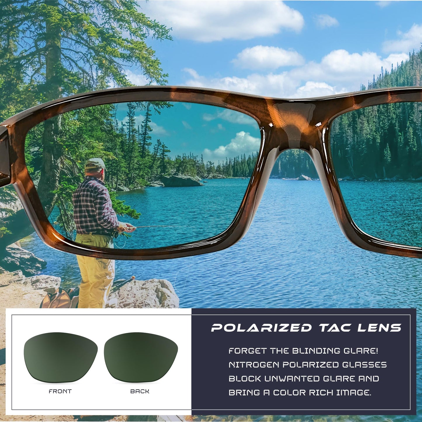 Nitrogen Polarized Wrap Around Sport Sunglasses for Men Women UV400 Driving Fishing Running Sun Glasses