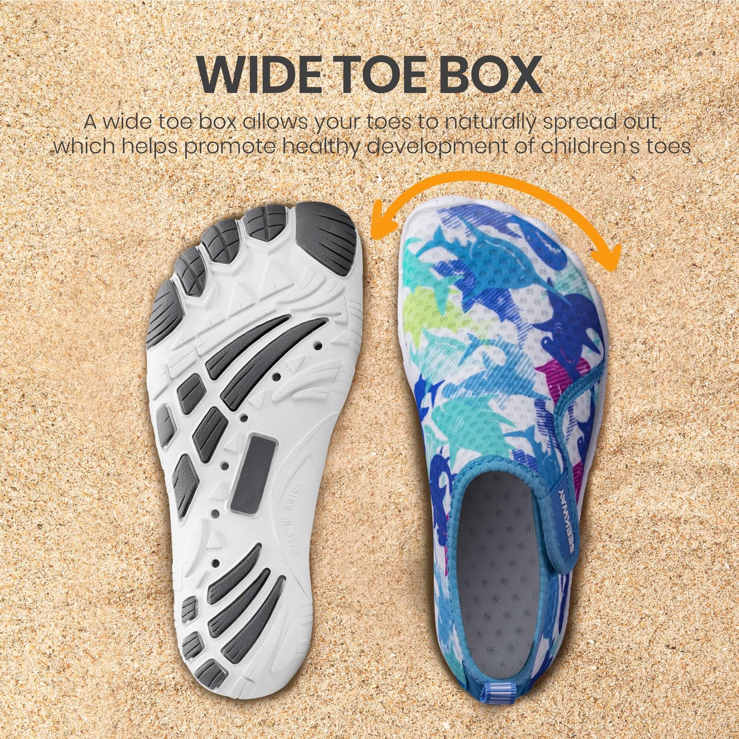 SEEKWAY Barefoot Water Shoes for Kids - Wide Toe Box and Quick-Dry Sand Shoes Toddler for Hiking Swim Beach Pool Kayak Sport Accessories, Camping Essentials Non-Slip for Boys Girls Sizes