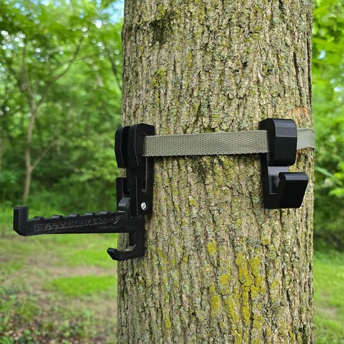 Bloodline. Hunt. Treestand Bow Hanger - Folding Lightweight Bow Hanger with Backpack Hook- Hunting Backpack Hook - Crossbow Bow Hanger- Mobile Hunting - Treestand Bow Hanger - Saddle Hunting