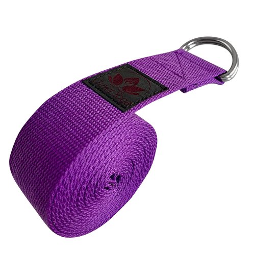 Clever Yoga - 8 ft Yoga Strap for Exercise & Physical Therapy, Leg Stretching Strap Yoga Accessories & Stretching Equipment, Leg Stretcher for Women & Men, Home Workout Essentials - Purple
