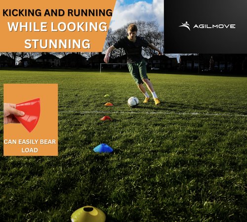 Flexible Soccer Cones (Pack 25, Multi Colors) with Mesh Bag & Strap, Unbreakable Sports Cones for Soccer, Basketball, Football Training Equipment, Agility Soccer Cones for Drills Training