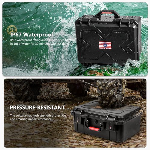 Kinghardcase Built-In Lock TSA Gun Case for Handguns, 5 Pistol Case & 21 Magazines– Pre-Cut Multiple Pistols Heavy Duty WaterProof & Shock Proof, TSA Approved Firearm Travel Case with Desiccant