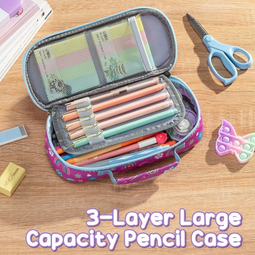 Fimibuke Kids Backpack for School Girls, 3PCS Waterproof Toddler School Bag Cute Bookbag Set with Lunch Box & Pencil Case for Preschool Kindergarten Elementary Back to School Student Ages 3-12, Daisy
