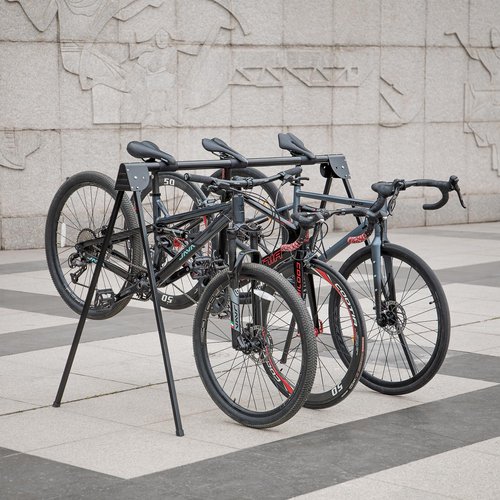 CXWXC 3 Bikes Stand Rack - Portable Bike Storage Parking Racks Indoor/Outdoor -Saddle Nose Bicycle Stand for Parking Mountain Road Hybrid Bike