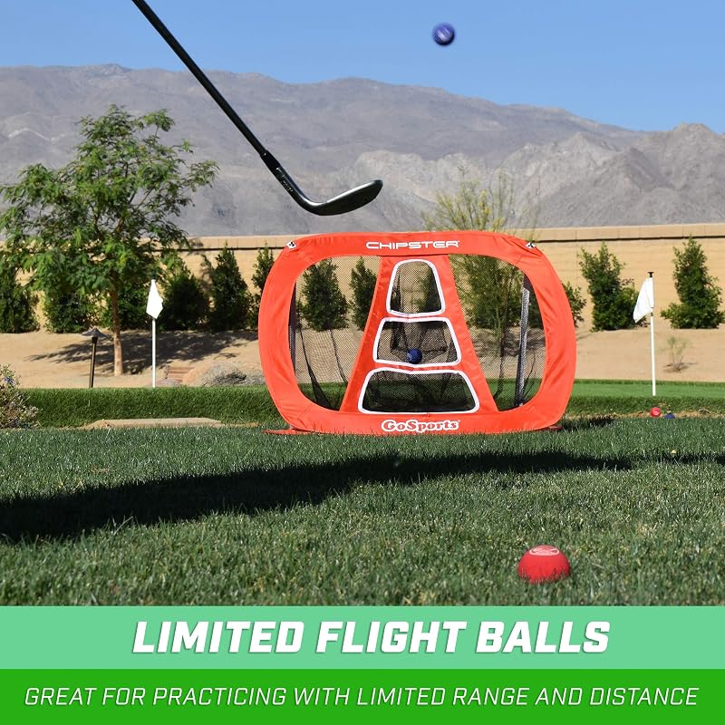 64 Pack GoSports Foam Golf Balls – Limited Flight Practice Balls with Tote