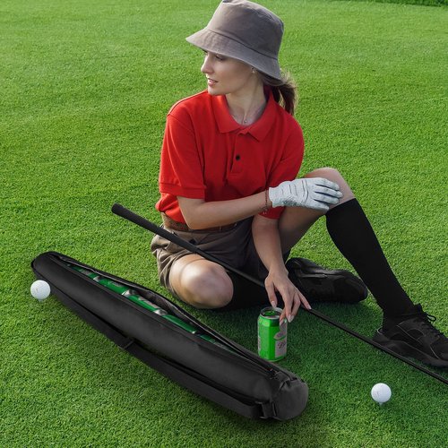 NATURAL STYLE Beer Sleeve for Golf Bag,7-Can Insulated Cooler Sleeve, Beer Drink Accessories Sling Cooler Fits Most Golf Bags Styles and Types (BLACK)