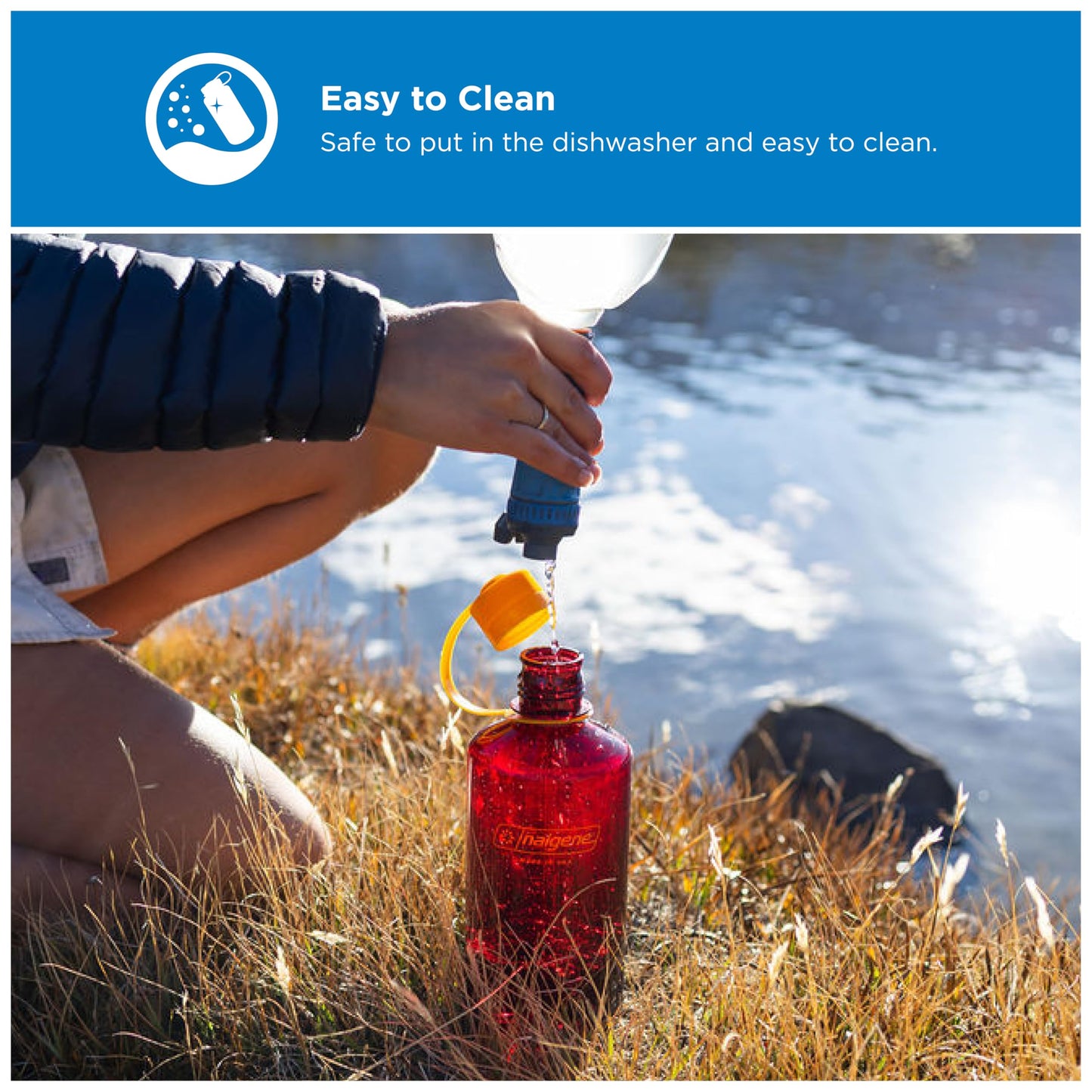 Nalgene 32 oz Narrow Mouth Water Bottle | BPA-Free, Durable & Leak Proof, Lghtweght Bottle for Hkng, Gym & Travel, Marmalade Orange