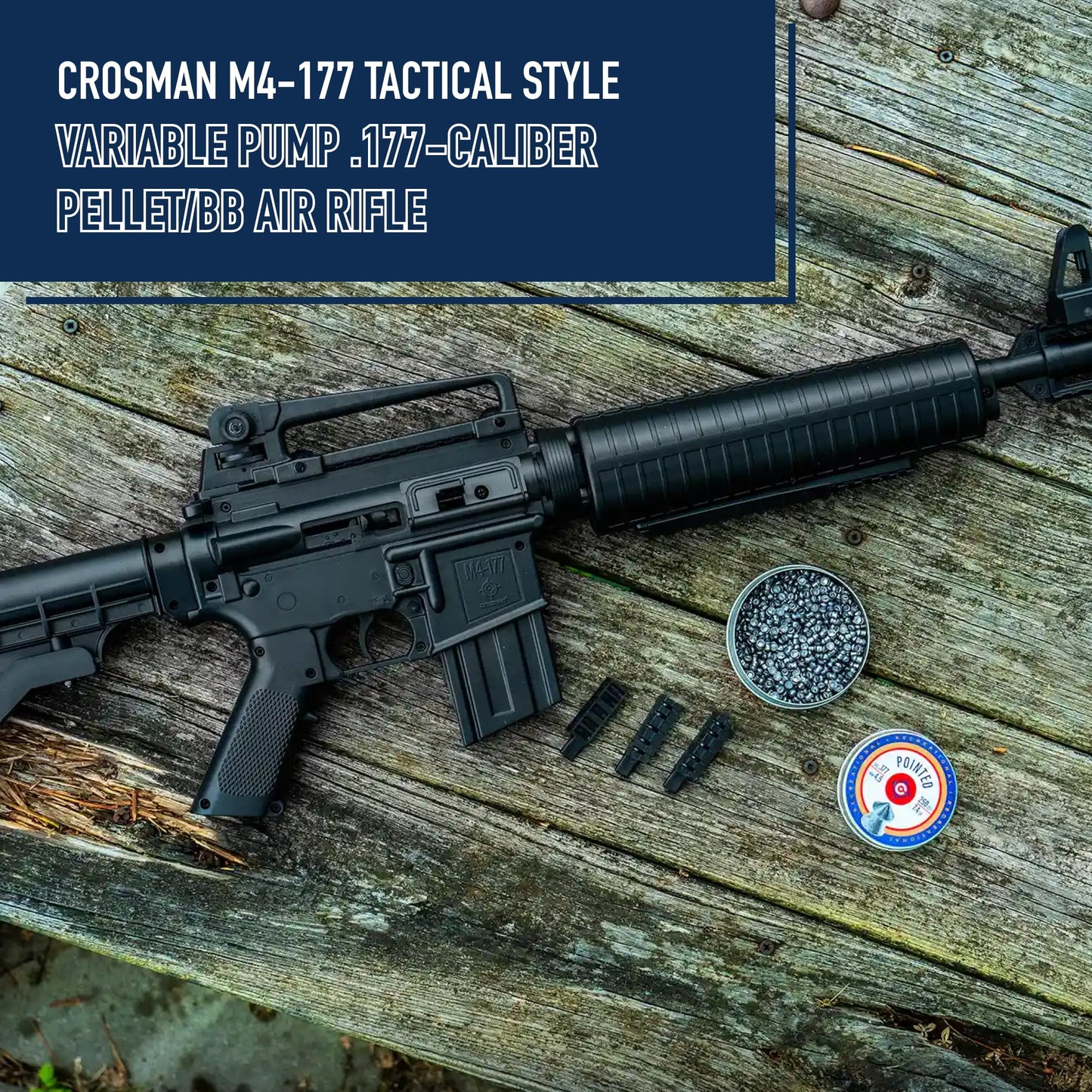 Crosman M4-177 Multi-Pump Air Rifle, Adj. Stock air Rifle
