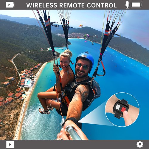 ODDV 4K 30MP Waterproof Action Camera with 60FPS & Dual Screens, 132FT Underwater Camera with 64GB Card, EIS Stabilization, 5X Zoom, WiFi Remote Control Action Camera Ideal for Sports, Snorkeling