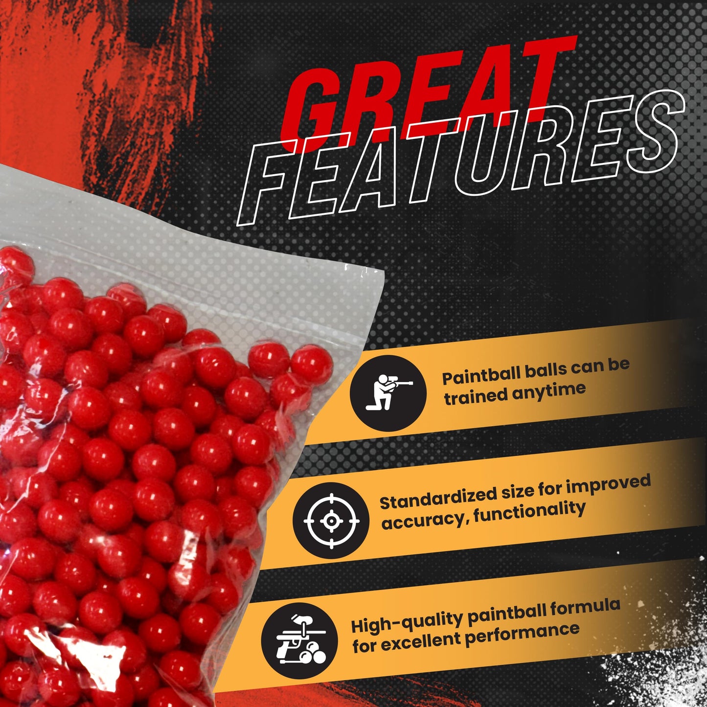 3Skull .43 Caliber Paintballs for Umarex T4E Paintball Pistols Blood Red Fill - 800 Count .43 Cal Ammo