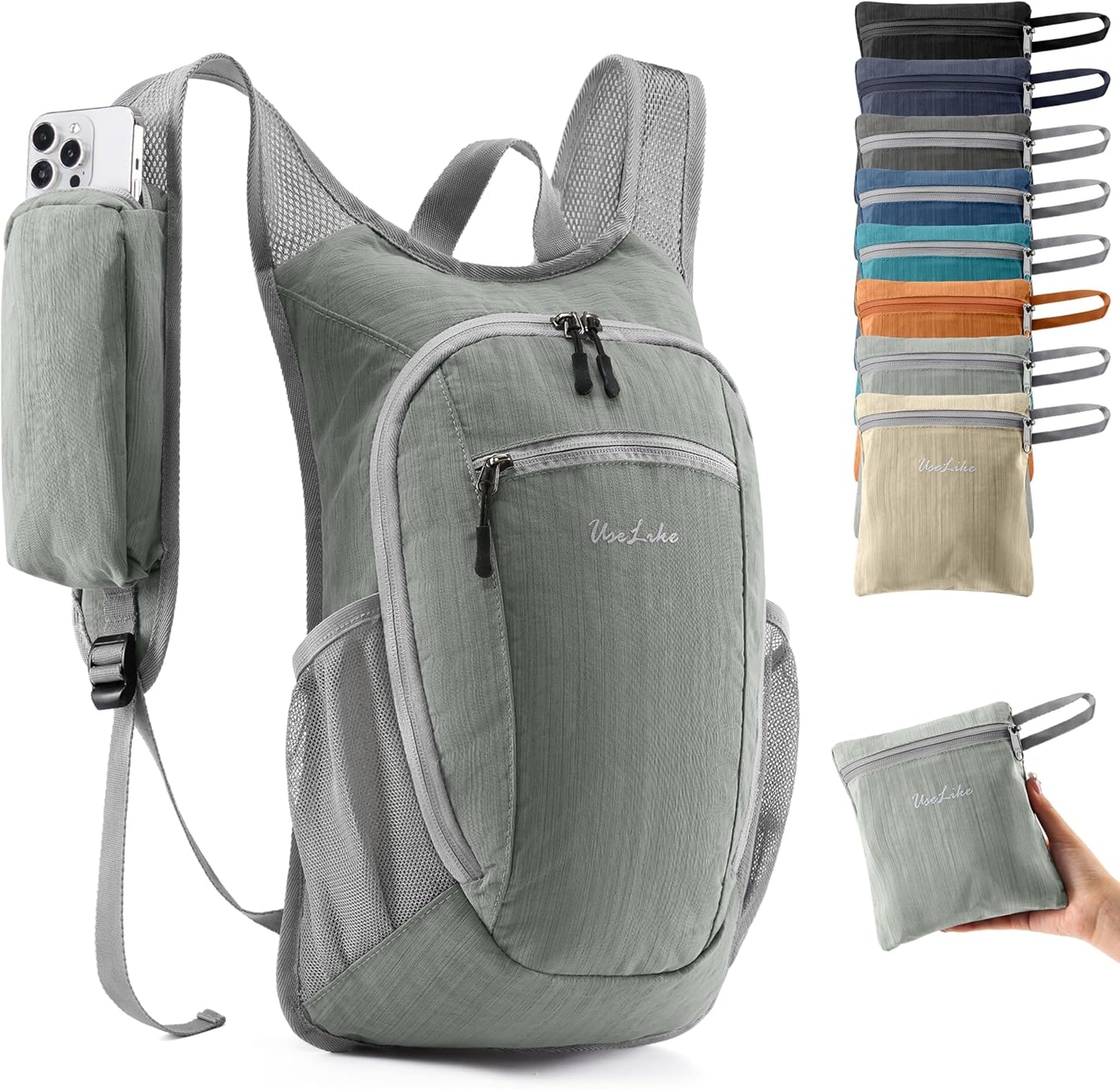 10L Small Hiking Backpack Travel Daypack Lightweight Packable Back Pack for Women Men(Black)