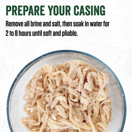 LEM Products Natural Hog Casings, 32-35mm, Edible Sausage Casings, Stuffs Approximately 30 Pounds, Great for Sausage Links, Franks, Metts, and More, 6.1 Ounce Package