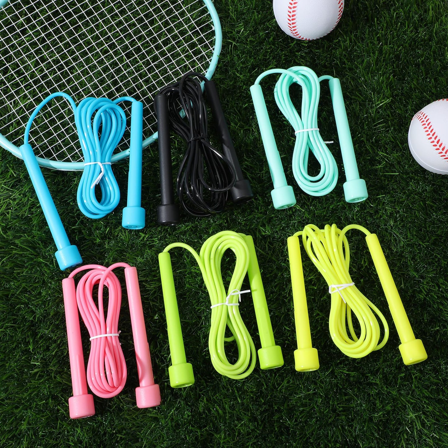 36 Pcs PVC Skipping Rope Adjustable, Jump Ropes Bulk Set, Colorful Jumping Ropes, Lightweight Tangle-Free Beaded Jump Rope for Outdoor Indoor Fitness Exercise Fun