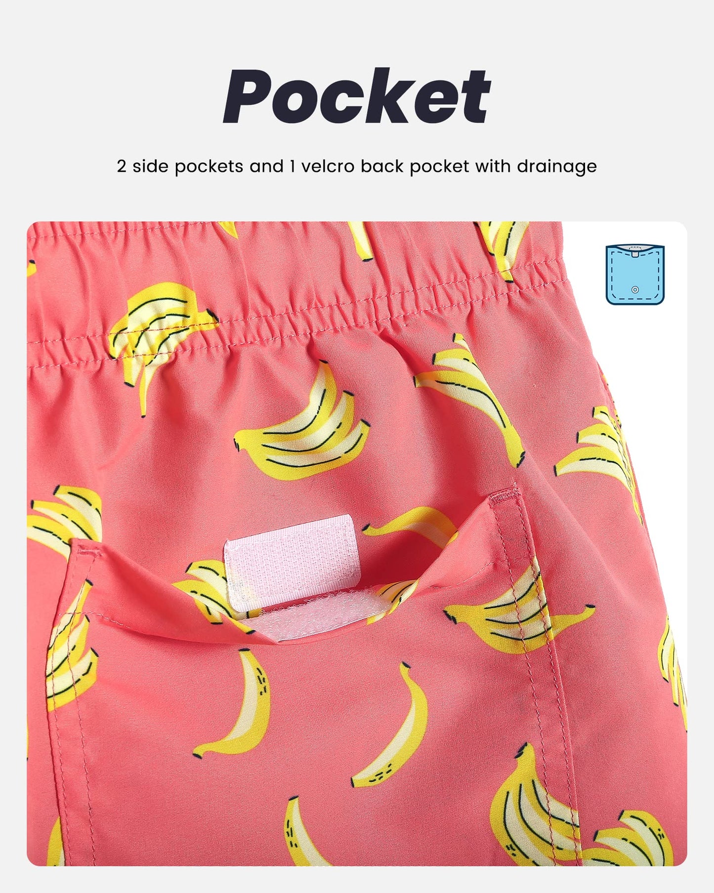 maamgic Mens Swim Trunks Quick Dry Swim Shorts with Mesh Lining Funny Swimwear Bathing Suits 7inch Banana Small
