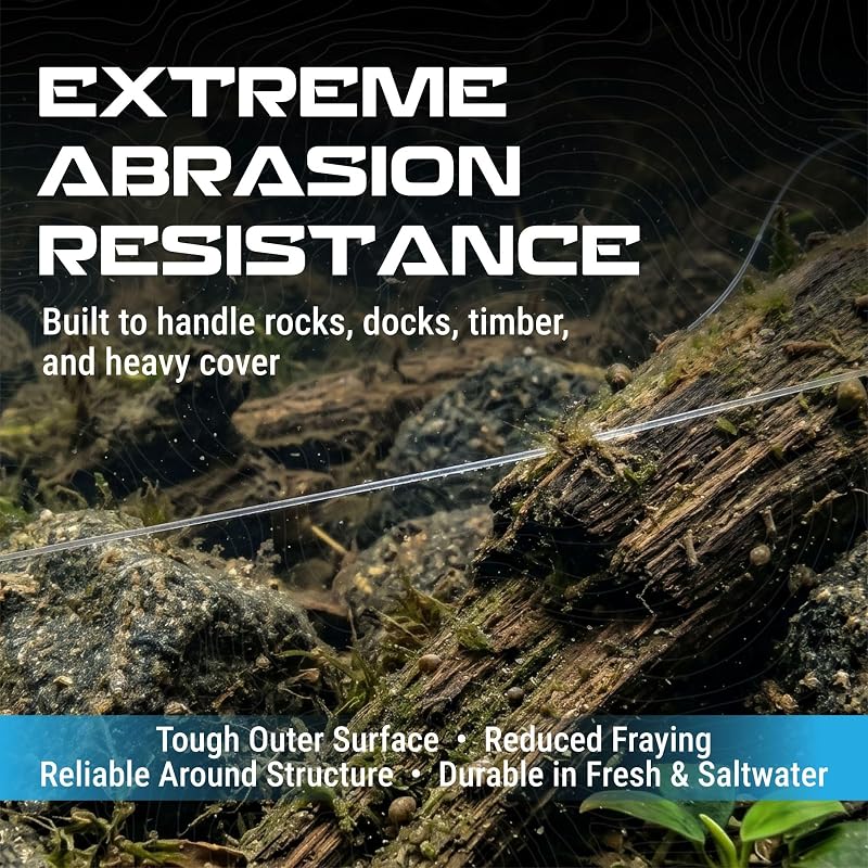 Reaction Tackle 100% Fluorocarbon Fishing Line - Leader or Main, Clear 100 lb (50 Yards)
