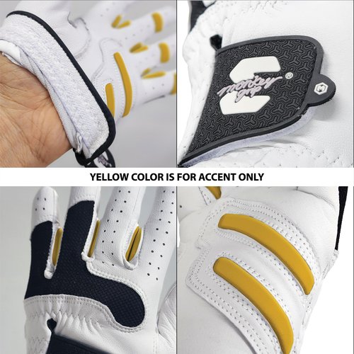 MONKEY GRIP Golf Glove Bearing Capacity Non silp No Slice pad Premium Lether Power Pad Left Hand (Man-X_Large)