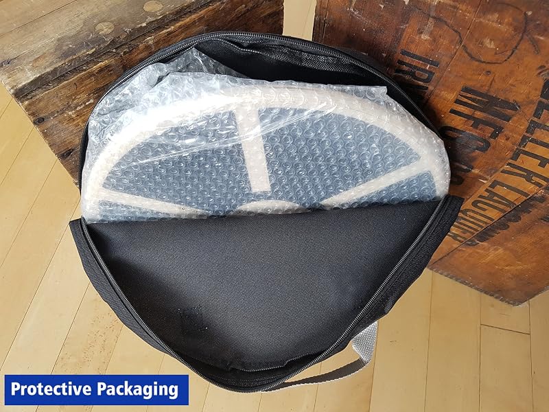 Natural Wood 16" Wobble Board with Carry Bag — Balance Trainer for Home, Gym or Office