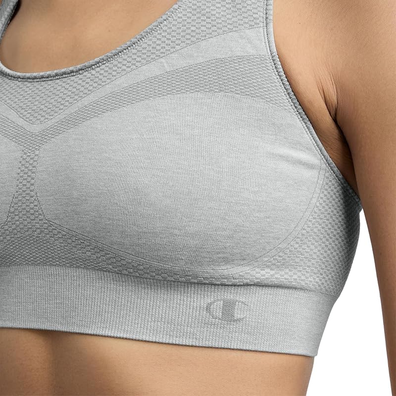 Oxford Gray Heather Champion The Infinity Racerback Sports Bra - Moderate Support, Seamless
