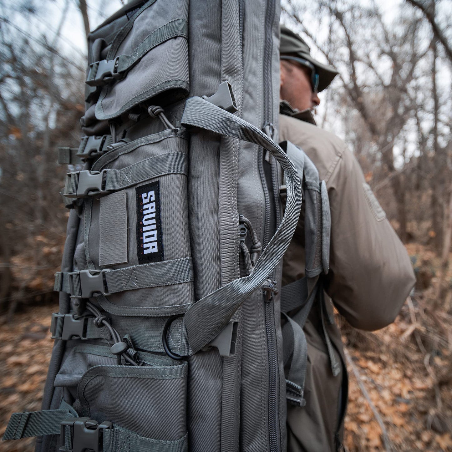 Savior Equipment American Classic Tactical Double Long Gun Bag Pistol Transportation Case w/Backpack Strap, Lockable Compartment, Available Length in 32" 36" 42" 46" 51" 55"