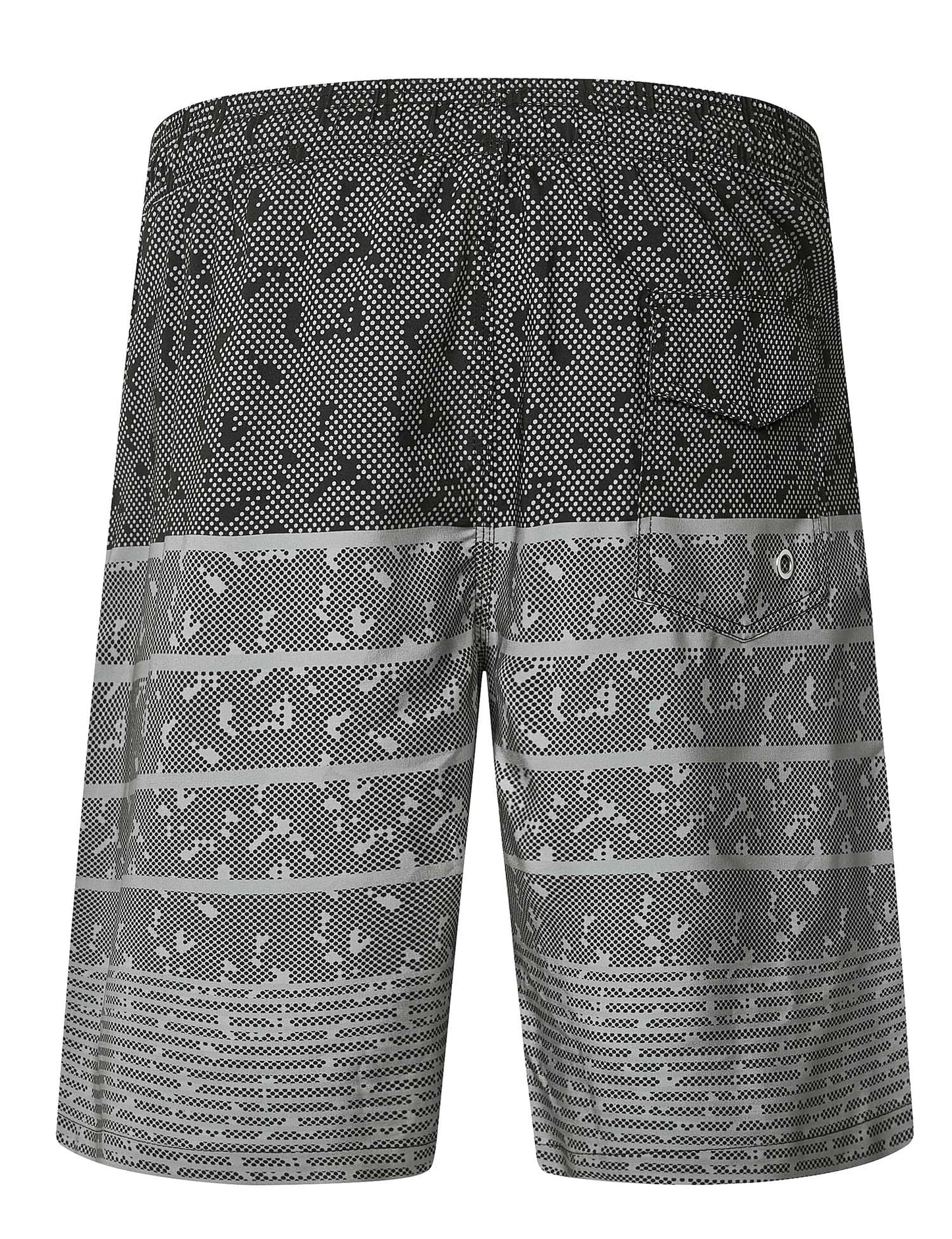 ELETOP Men's Swim Trunks Quick Dry Bathing Suit Swimming Board Shorts Mesh Lining Beach Swimwear Stripe Grey XL