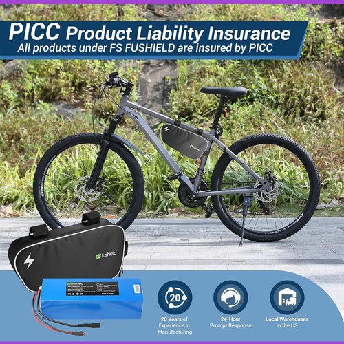 Electric Bike Battery 36V 48V 52V, Ebike Lithium Ion Battery with 2A Charger, Waterproof Case, Smart BMS, Replacement Charge, for 100W-2000W Electric Bike Scooter Motor (36V7AH)