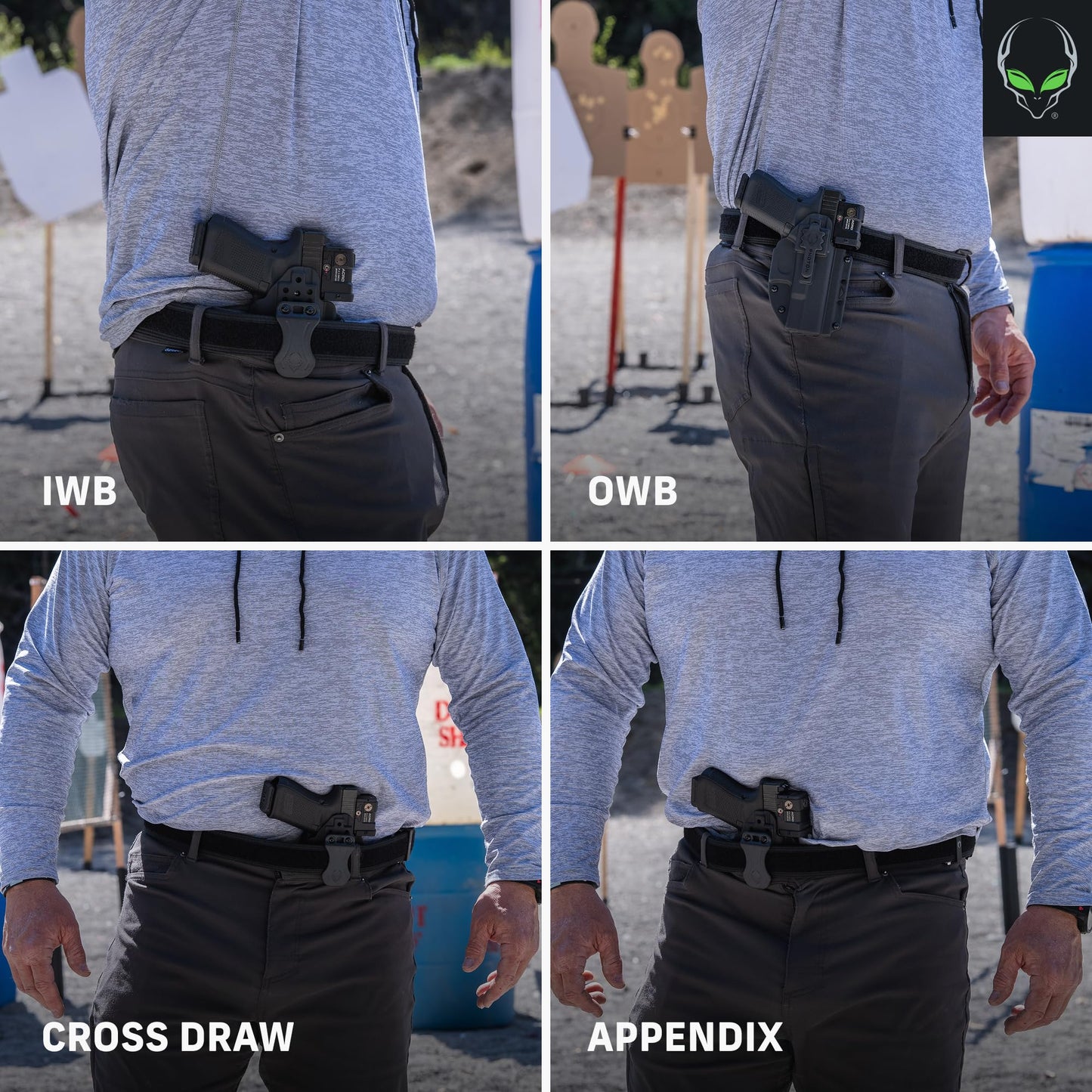 Alien Gear Photon Holster for Glock 19 (Gen 1-5)/19X/19 MOS/23/44/45, MR920 and XR920 – IWB/OWB – Compact Light - Fits TLR-7A, TLR-7X, & TLR-7 HL-X – Ambidextrous