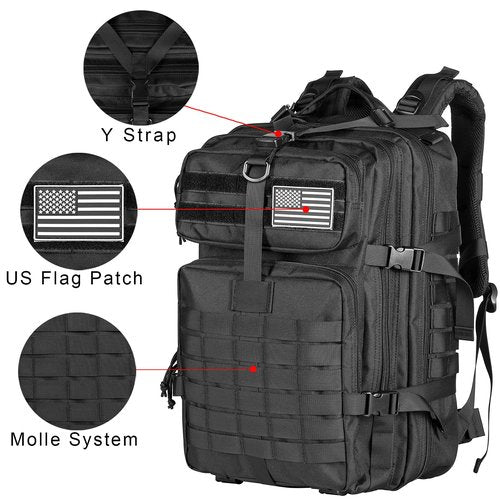 Himal Outdoors Military Tactical Backpack - Large Army 3 Day Assault Pack Molle Bag Rucksack,40L