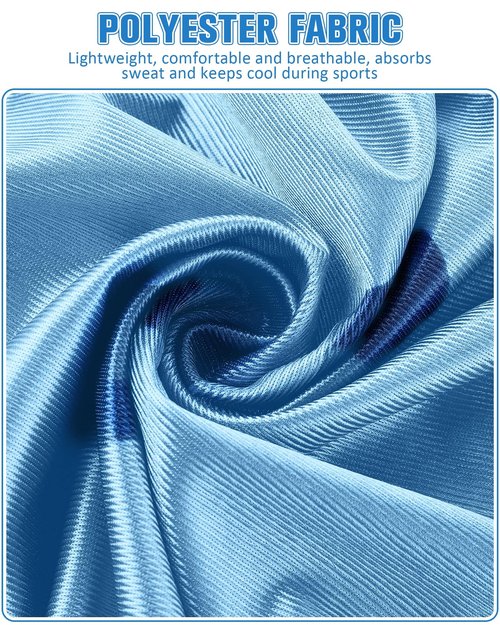 Yahenda 24 Pcs Sports Pinnies Soccer Scrimmage Practice Vests Numbered Soccer Team Pennies with Belt for Adult(Large,Gold, Sky Blue)